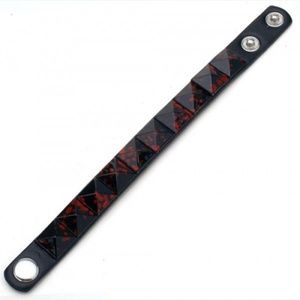 Blood Splatter Pyramid Stud Wristband Bracelet